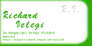 richard velegi business card
