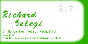 richard velegi business card